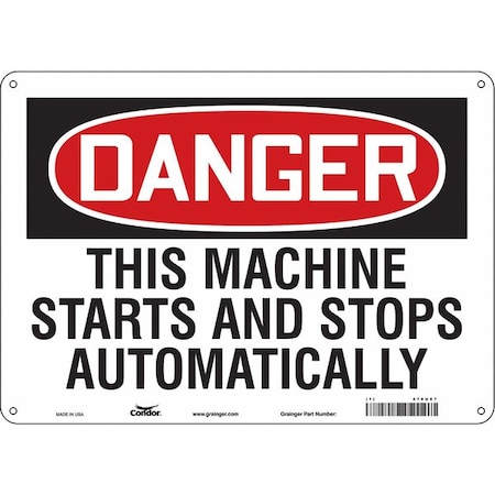 Condor Safety Sign, 10 in Height, 14 in Width, Aluminum, Horizontal Rectangle, English, 478U07 478U07