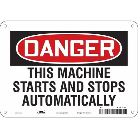 Condor Safety Sign, 7 in Height, 10 in Width, Polyethylene, Vertical Rectangle, English, 478U08 478U08