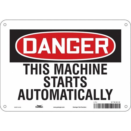 Condor Safety Sign, 7 in Height, 10 in Width, Aluminum, Vertical Rectangle, English, 478U24 478U24