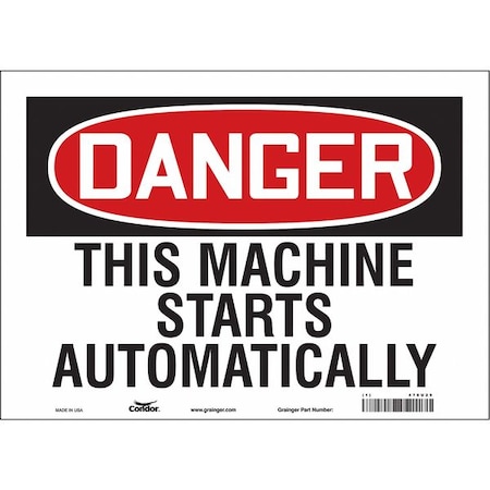 Condor Safety Sign, 10 in Height, 14 in Width, Vinyl, Horizontal Rectangle, English, 478U29 478U29