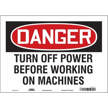 Condor Safety Sign, 10 in Height, 14 in Width, Vinyl, Horizontal Rectangle, English, 478U53 478U53