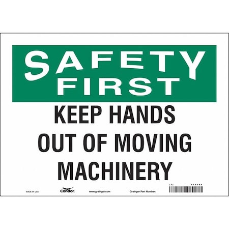 Condor Safety Sign, 10 in Height, 14 in Width, Vinyl, Horizontal Rectangle, English, 478V86 478V86