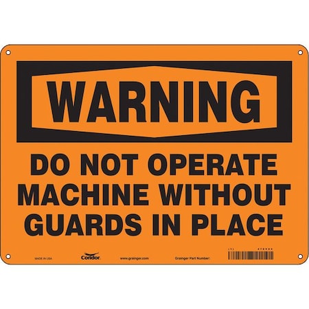 Condor Safety Sign, 10 in Height, 14 in Width, Aluminum, Horizontal Rectangle, English, 478V94 478V94