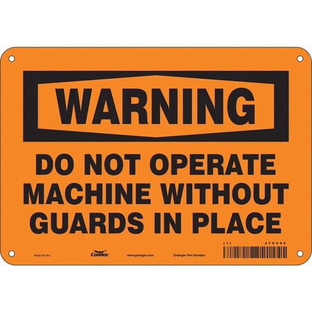Condor Safety Sign, 7 in Height, 10 in Width, Polyethylene, Vertical Rectangle, English, 478V96 478V96