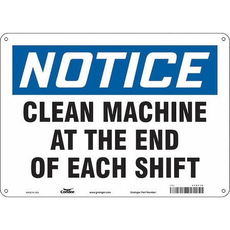 Condor Safety Sign, 10 in Height, 14 in Width, Polyethylene, Horizontal Rectangle, English, 478V16 478V16