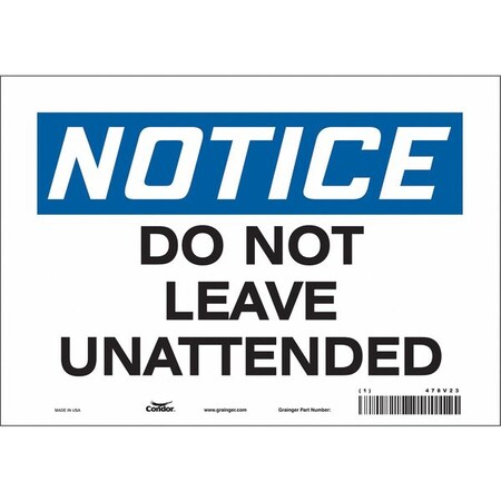 Condor Safety Sign, 7 in Height, 10 in Width, Vinyl, Vertical Rectangle, English, 478V23 478V23