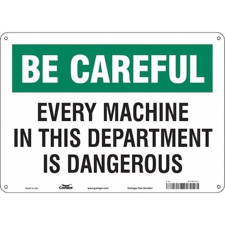 Condor Safety Sign, 10 in Height, 14 in Width, Polyethylene, Horizontal Rectangle, English, 478V41 478V41