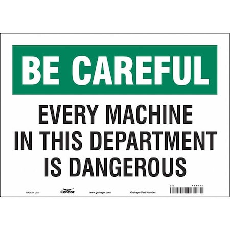 Condor Safety Sign, 10 in Height, 14 in Width, Vinyl, Horizontal Rectangle, English, 478V43 478V43