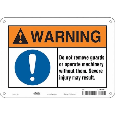 Condor Safety Sign, 7 in Height, 10 in Width, Vinyl, Vertical Rectangle, English, 478W12 478W12