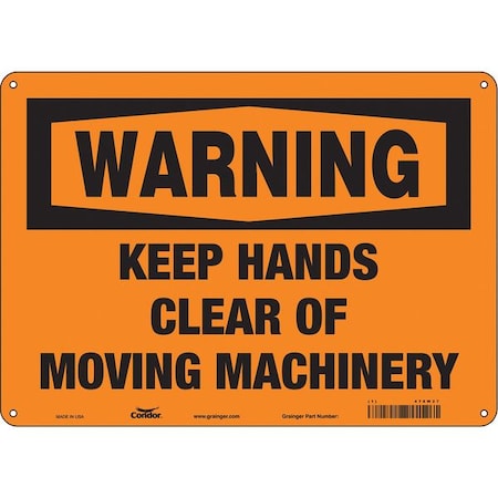 Condor Safety Sign, 10 in Height, 14 in Width, Aluminum, Horizontal Rectangle, English, 478W27 478W27