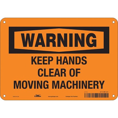 Condor Safety Sign, 7 in Height, 10 in Width, Polyethylene, Vertical Rectangle, English, 478W29 478W29