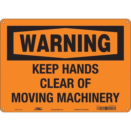 Condor Safety Sign, 10 in Height, 14 in Width, Polyethylene, Horizontal Rectangle, English, 478W30 478W30