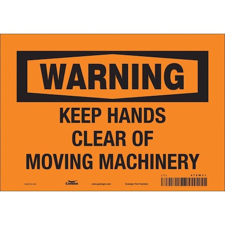 Condor Safety Sign, 7 in Height, 10 in Width, Vinyl, Vertical Rectangle, English, 478W31 478W31