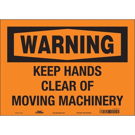 Condor Safety Sign, 10 in Height, 14 in Width, Vinyl, Horizontal Rectangle, English, 478W32 478W32