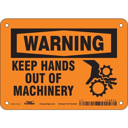 Condor Safety Sign, 5 in Height, 7 in Width, Aluminum, Horizontal Rectangle, English 478W33