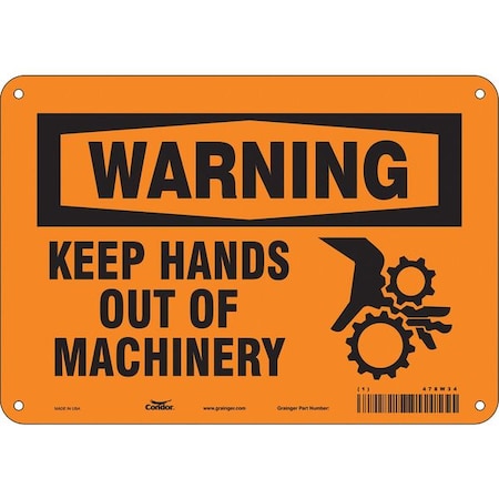 Condor Safety Sign, 7 in Height, 10 in Width, Aluminum, Vertical Rectangle, English, 478W34 478W34