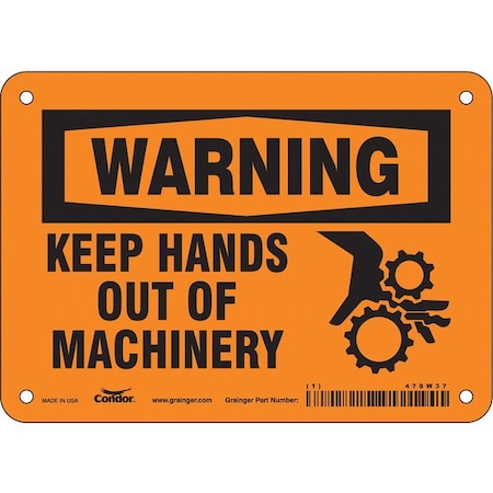 Condor Safety Sign, 5 in Height, 7 in Width, Polyethylene, Horizontal Rectangle, English 478W37