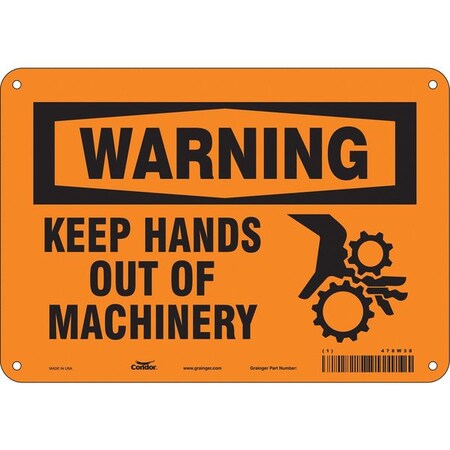 Condor Safety Sign, 7 in Height, 10 in Width, Polyethylene, Vertical Rectangle, English, 478W38 478W38