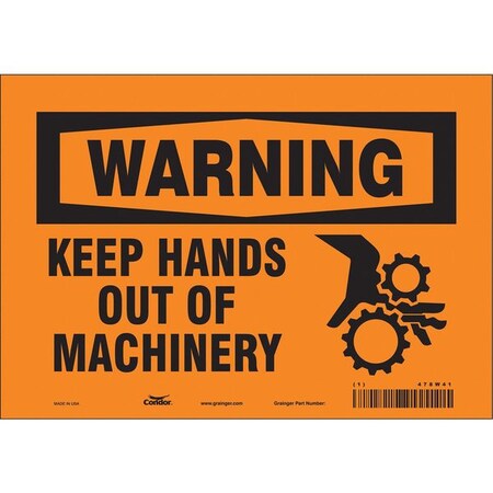 Condor Safety Sign, 7 in Height, 10 in Width, Vinyl, Vertical Rectangle, English, 478W41 478W41