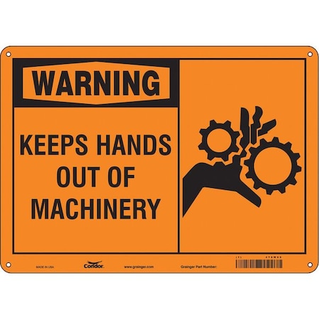 Condor Safety Sign, 10 in Height, 14 in Width, Polyethylene, Horizontal Rectangle, English, 478W55 478W55