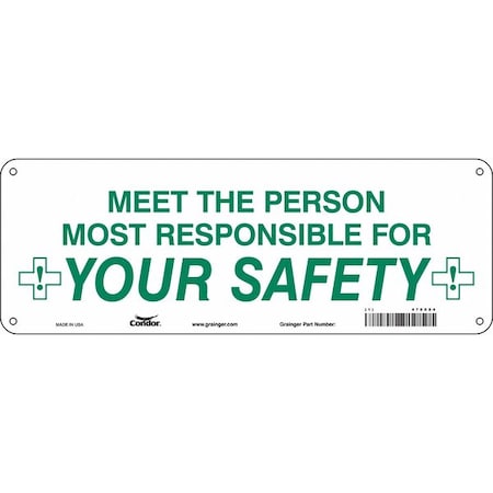 Condor MEET THE PERSON MOST RESPONSIBLE FOR YOUR SAFETY, 14 in W x 5 in H, Vertical Rectangle, 478X84 478X84