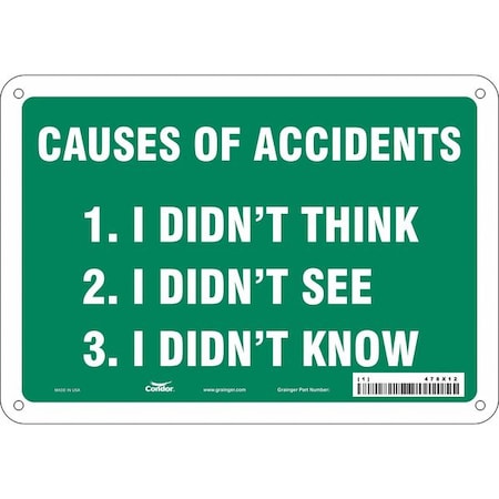 Condor Safety Sign, 7 in Height, 10 in Width, Aluminum, Vertical Rectangle, English, 478X12 478X12