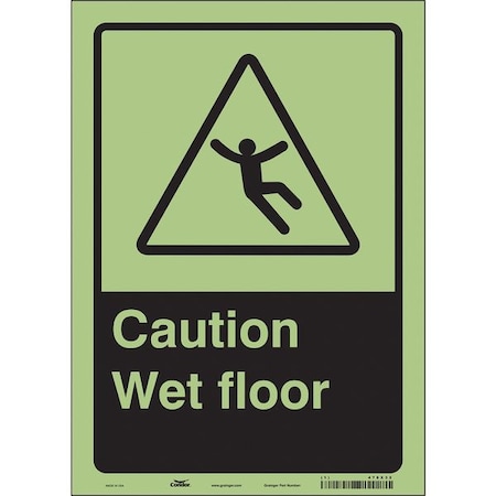 Condor Safety Sign, 14 in H, 10 in W, Glow Vinyl, Vertical Rectangle, English, 478X32 478X32