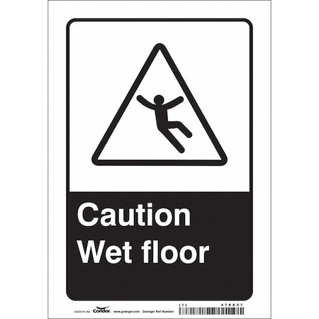Condor Safety Sign, 10 in Height, 7 in Width, Vinyl, Horizontal Rectangle, English, 478X37 478X37