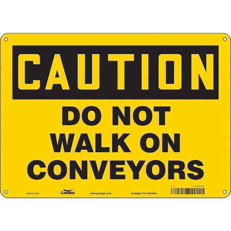 Condor Safety Sign, 10 in Height, 14 in Width, Polyethylene, Horizontal Rectangle, English, 478Y86 478Y86