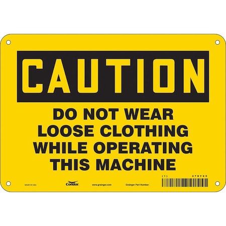 Condor Safety Sign, 7 in Height, 10 in Width, Aluminum, Vertical Rectangle, English, 478Y90 478Y90