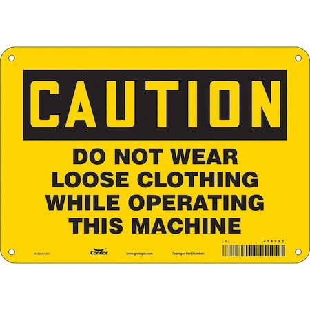 Condor Safety Sign, 7 in Height, 10 in Width, Polyethylene, Vertical Rectangle, English, 478Y92 478Y92