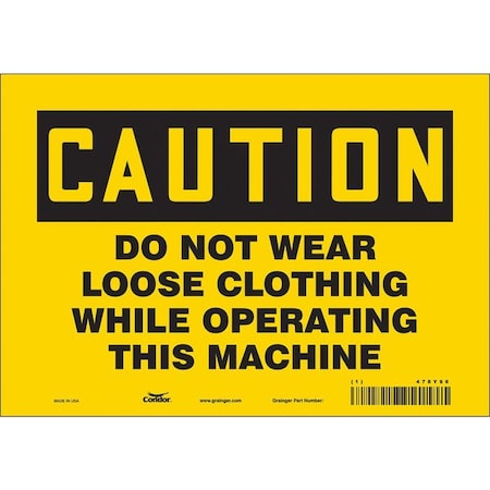 Condor Safety Sign, 7 in Height, 10 in Width, Vinyl, Vertical Rectangle, English, 478Y96 478Y96