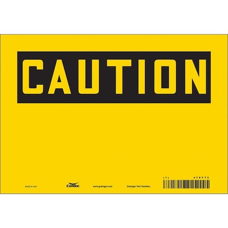 Condor Caution Sign, 10" W, 7" H, English, Vinyl, Yellow 478Y73