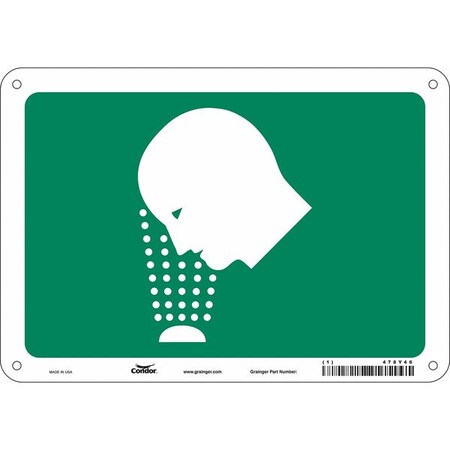 Condor No Header, EYE WASH PICTOGRAM ONLY, 10 in W x 7 in H, Vertical Rectangle, Aluminum 478Y46