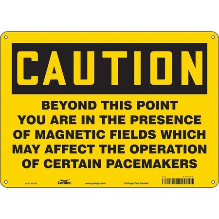 Condor Safety Sign, 10 in Height, 14 in Width, Aluminum, Horizontal Rectangle, English, 478Y54 478Y54