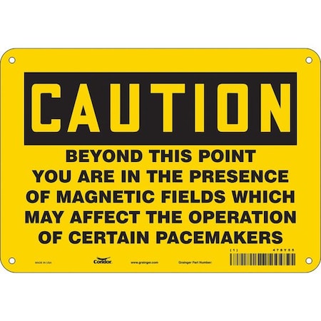 Condor Safety Sign, 7 in Height, 10 in Width, Polyethylene, Vertical Rectangle, English, 478Y55 478Y55