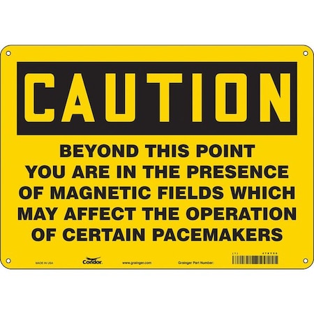 Condor Safety Sign, 10 in Height, 14 in Width, Polyethylene, Horizontal Rectangle, English, 478Y56 478Y56