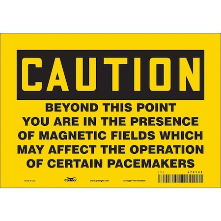 Condor Safety Sign, 7 in Height, 10 in Width, Vinyl, Vertical Rectangle, English, 478Y58 478Y58