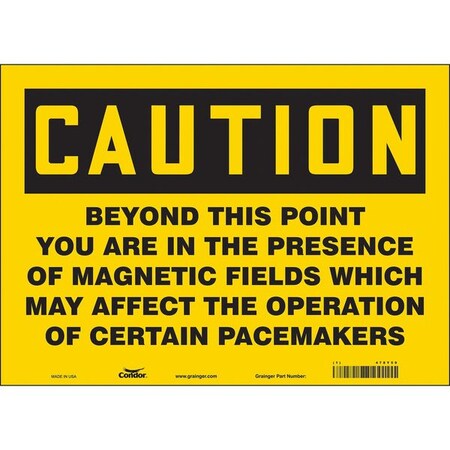 Condor Safety Sign, 10 in Height, 14 in Width, Vinyl, Horizontal Rectangle, English, 478Y59 478Y59