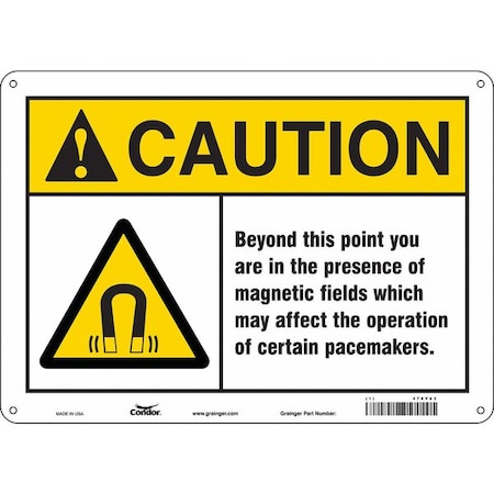 Condor Safety Sign, 10 in Height, 14 in Width, Polyethylene, Horizontal Rectangle, English, 478Y63 478Y63