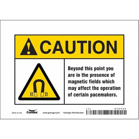 Condor Safety Sign, 5 in Height, 7 in Width, Vinyl, Horizontal Rectangle, English, 478Y65 478Y65