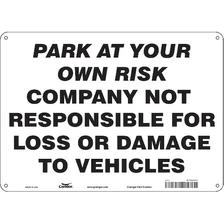Condor Theft Advisory Parking Sign, 10" x 14, 478A51 478A51