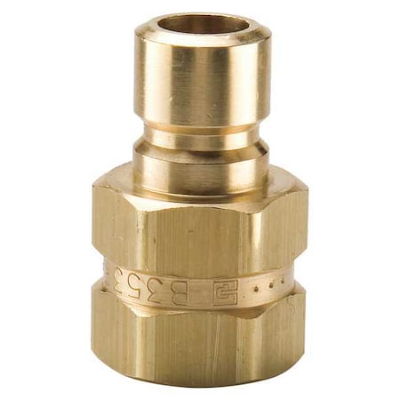 Parker Hydraulic Quick Connect Hose Coupling, Brass Body, Sleeve Lock, 1/8"-27 Thread Size, Moldmate Series BPN251F