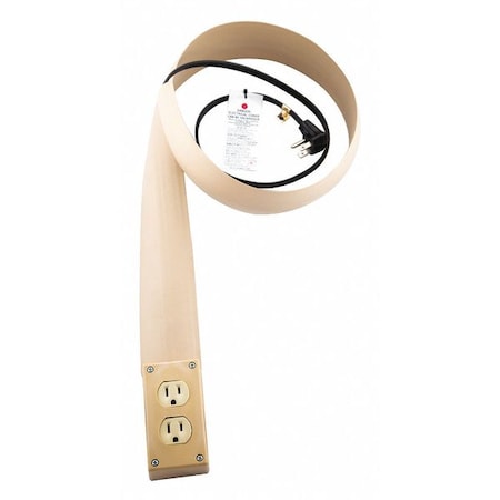 Flexiduct SPT-2 Extension Cord, 16 AWG, Indoor, 16/3, 2 Outlets, 5-15R, Beige, PVC, 5-15P 10' EF3