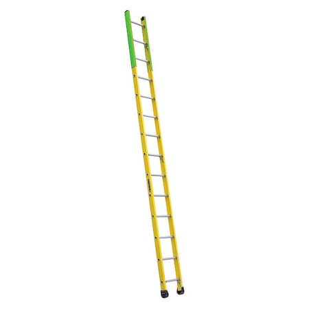 Louisville 14 ft Overall H, Manhole Ladder, Fiberglass, Yellow Finish, 375 lb Load Capacity FE8914