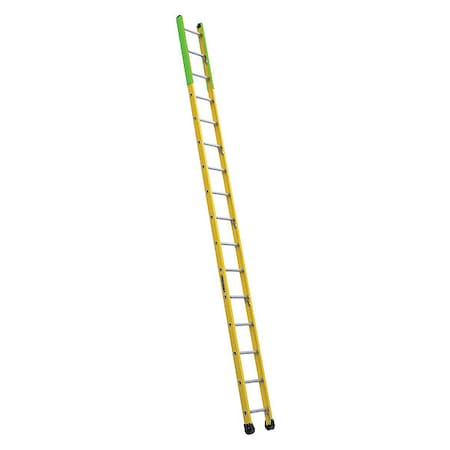 Louisville 16 ft Overall H, Manhole Ladder, Fiberglass, Yellow Finish, 375 lb Load Capacity FE8916
