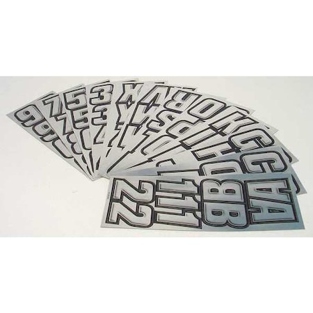 Hardline Products LetterandNumberLabelSet, 2inH, 1-1/2inW GCHBLK500