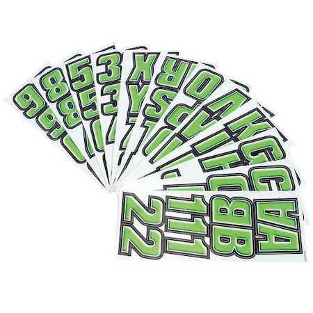 Hardline Products LetterandNumberLabelSet, 2inH, 1-1/2inW GKIBLK500