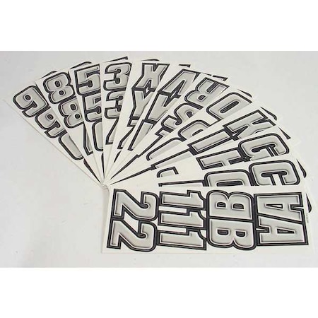 Hardline Products LetterandNumberLabelSet, 2inH, 1-1/2inW GSIBLK500