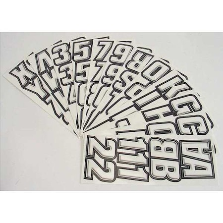 Hardline Products LetterandNumberLabelSet, 2inH, 1-1/2inW GWHBLK500